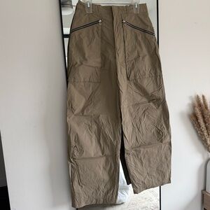 Zara Cargo Pants with Zippers - Size M - Tanish Green